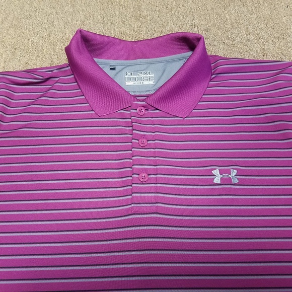 purple under armour golf shirt